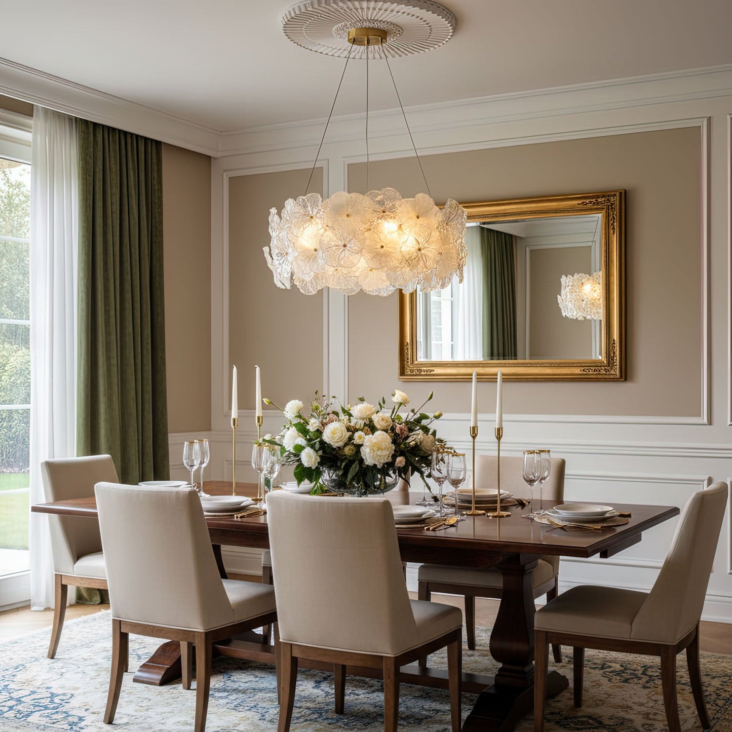 Valery Floral Glass Chandelier