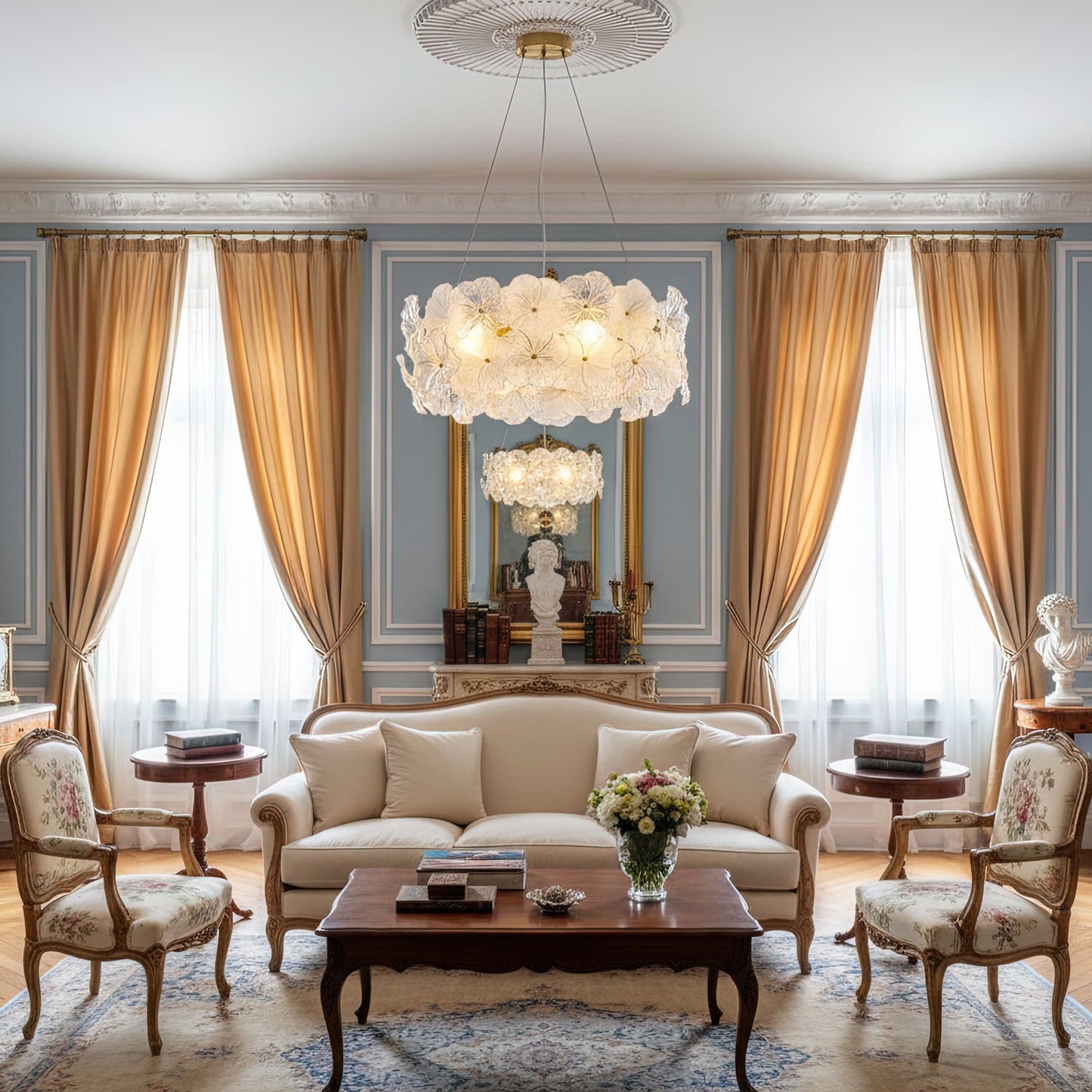 Valery Floral Glass Chandelier
