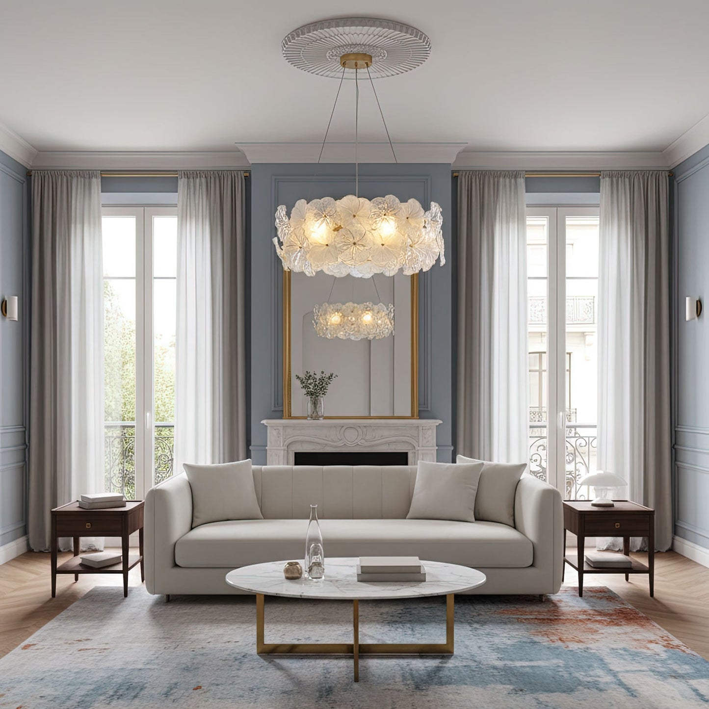 Valery Floral Glass Chandelier