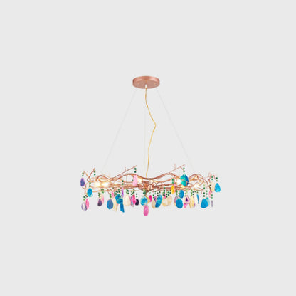 CALCEDONIA Agate Slice Ring Chandelier