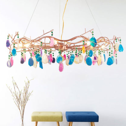 CALCEDONIA Agate Slice Ring Chandelier