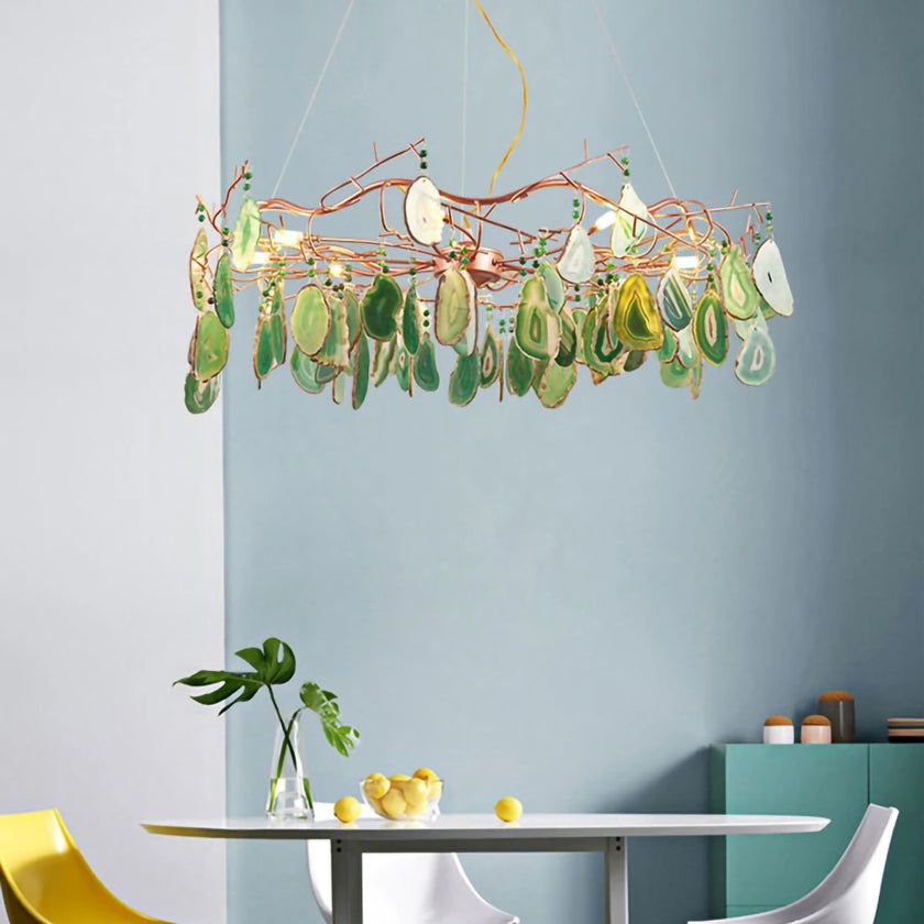 CALCEDONIA Agate Slice Ring Chandelier