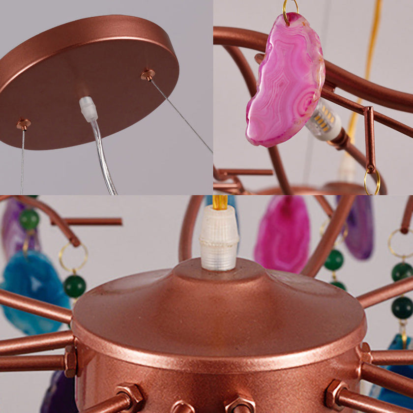 CALCEDONIA Agate Slice Ring Chandelier
