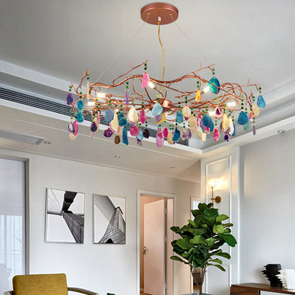 CALCEDONIA Agate Slice Ring Chandelier
