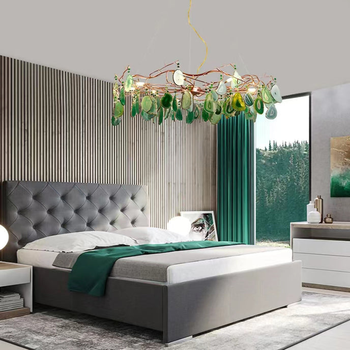 CALCEDONIA Agate Slice Ring Chandelier