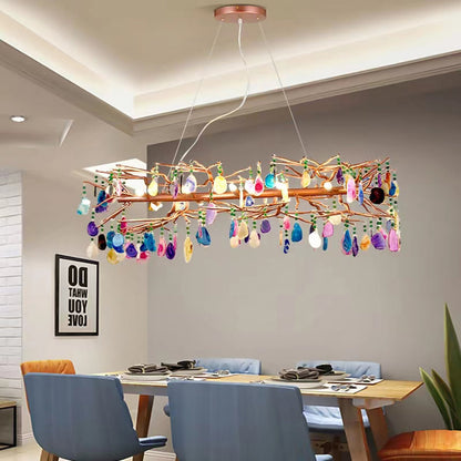 CALCEDONIA Agate Slice Ring Chandelier