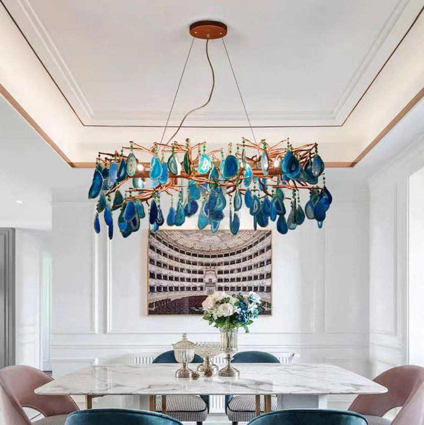 CALCEDONIA Agate Slice Ring Chandelier