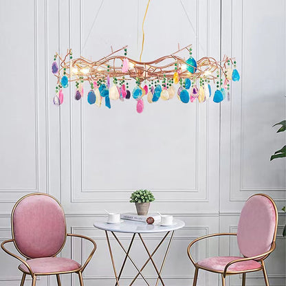 CALCEDONIA Agate Slice Ring Chandelier