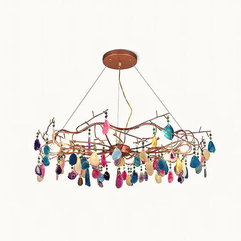 CALCEDONIA Agate Slice Ring Chandelier
