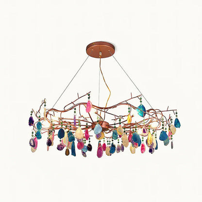 CALCEDONIA Agate Slice Ring Chandelier