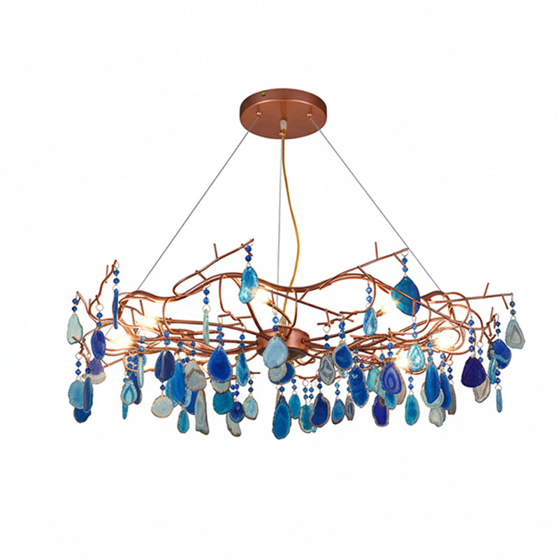 CALCEDONIA Agate Slice Ring Chandelier