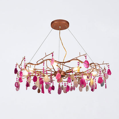 CALCEDONIA Agate Slice Ring Chandelier