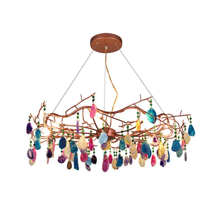 CALCEDONIA Agate Slice Ring Chandelier