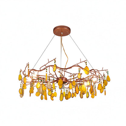 CALCEDONIA Agate Slice Ring Chandelier