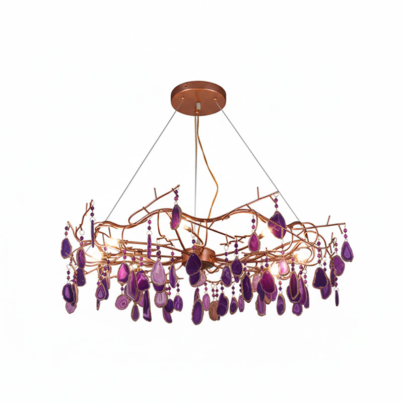 CALCEDONIA Agate Slice Ring Chandelier