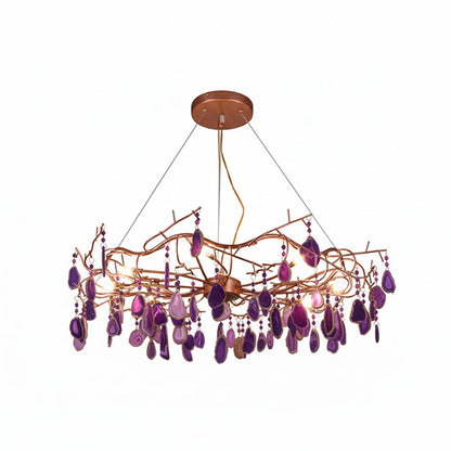 CALCEDONIA Agate Slice Ring Chandelier