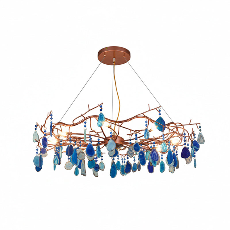 CALCEDONIA Agate Slice Ring Chandelier