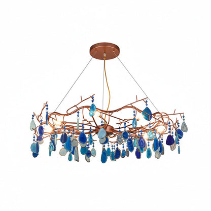 CALCEDONIA Agate Slice Ring Chandelier