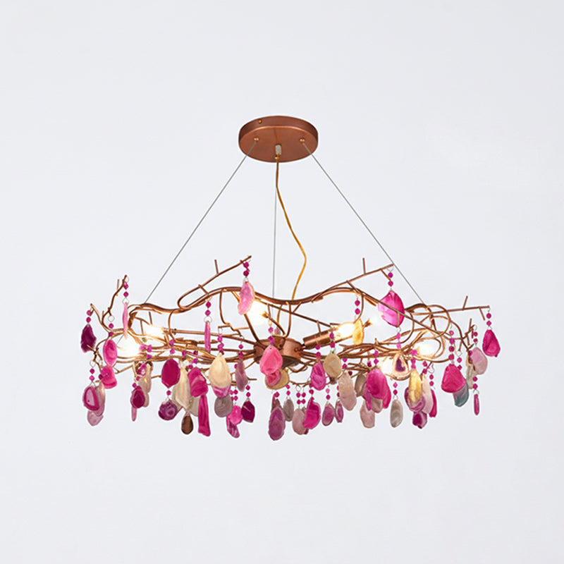 CALCEDONIA Agate Slice Ring Chandelier