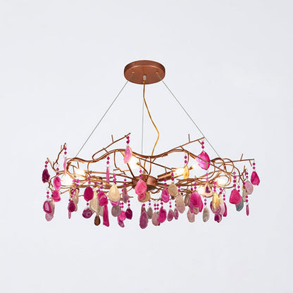CALCEDONIA Agate Slice Ring Chandelier