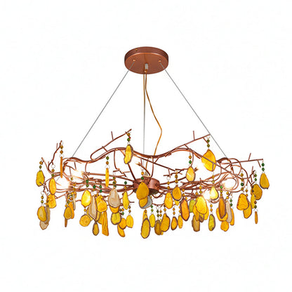 CALCEDONIA Agate Slice Ring Chandelier