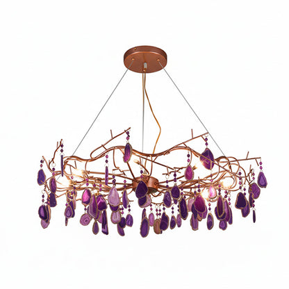 CALCEDONIA Agate Slice Ring Chandelier