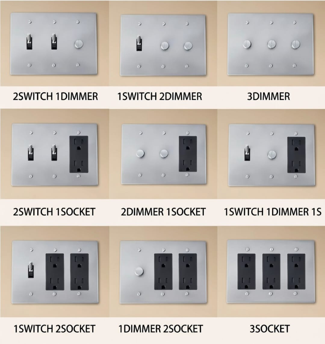 Brass Light Switch 3 Gang