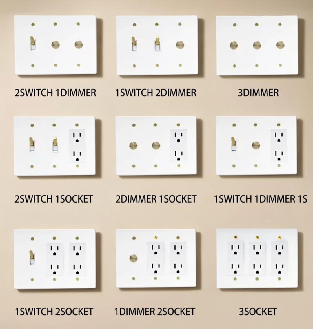 Brass Light Switch 3 Gang