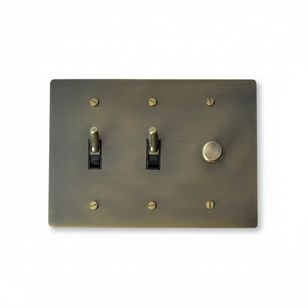 Brass Light Switch 3 Gang
