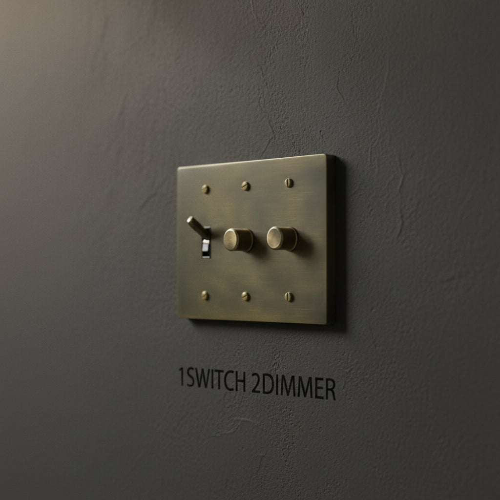 Brass Light Switch 3 Gang