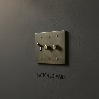 Brass Light Switch 3 Gang