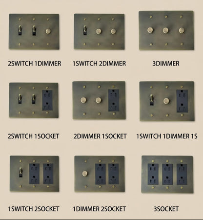Brass Light Switch 3 Gang