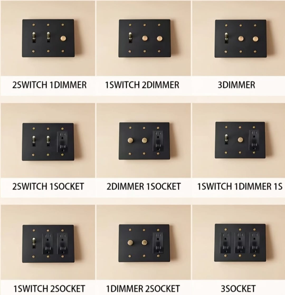 Brass Light Switch 3 Gang