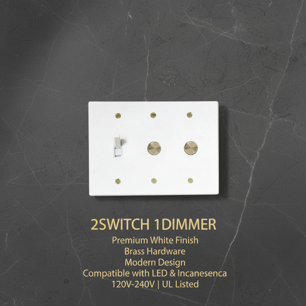 Brass Light Switch 3 Gang