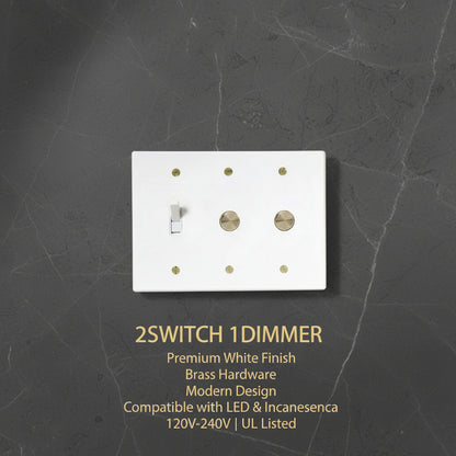 Brass Light Switch 3 Gang