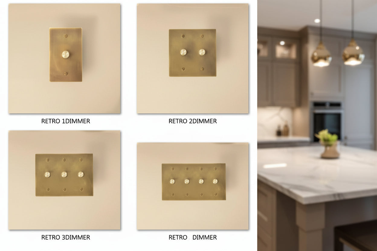 The Brass Dimmer Switch (1–4 Gang)