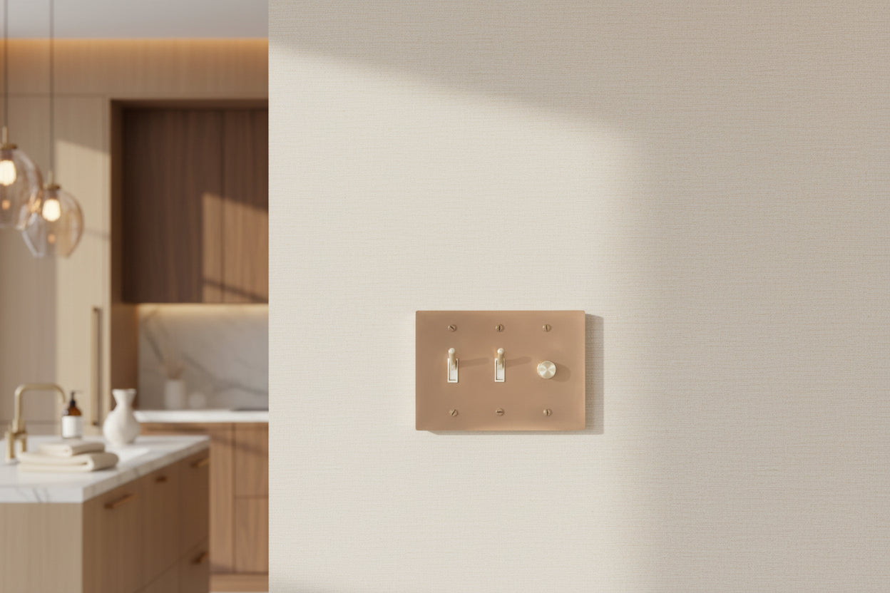 Brass Light Switch 3 Gang