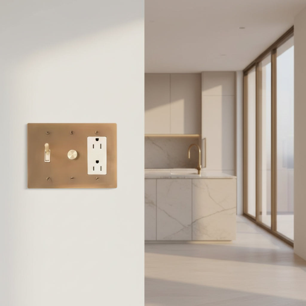 Brass Light Switch 3 Gang