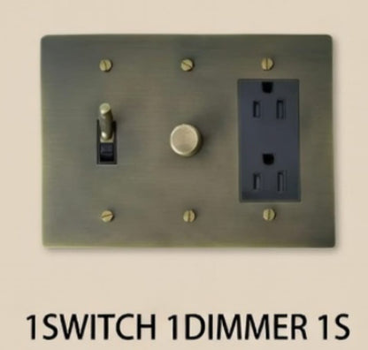 Brass Light Switch 3 Gang