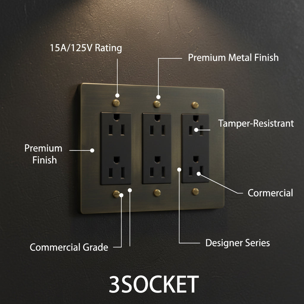 Brass Light Switch 3 Gang