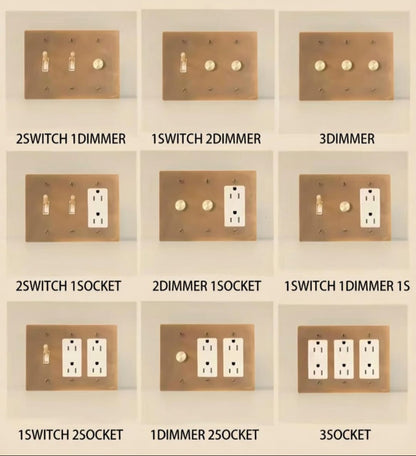 Brass Light Switch 3 Gang