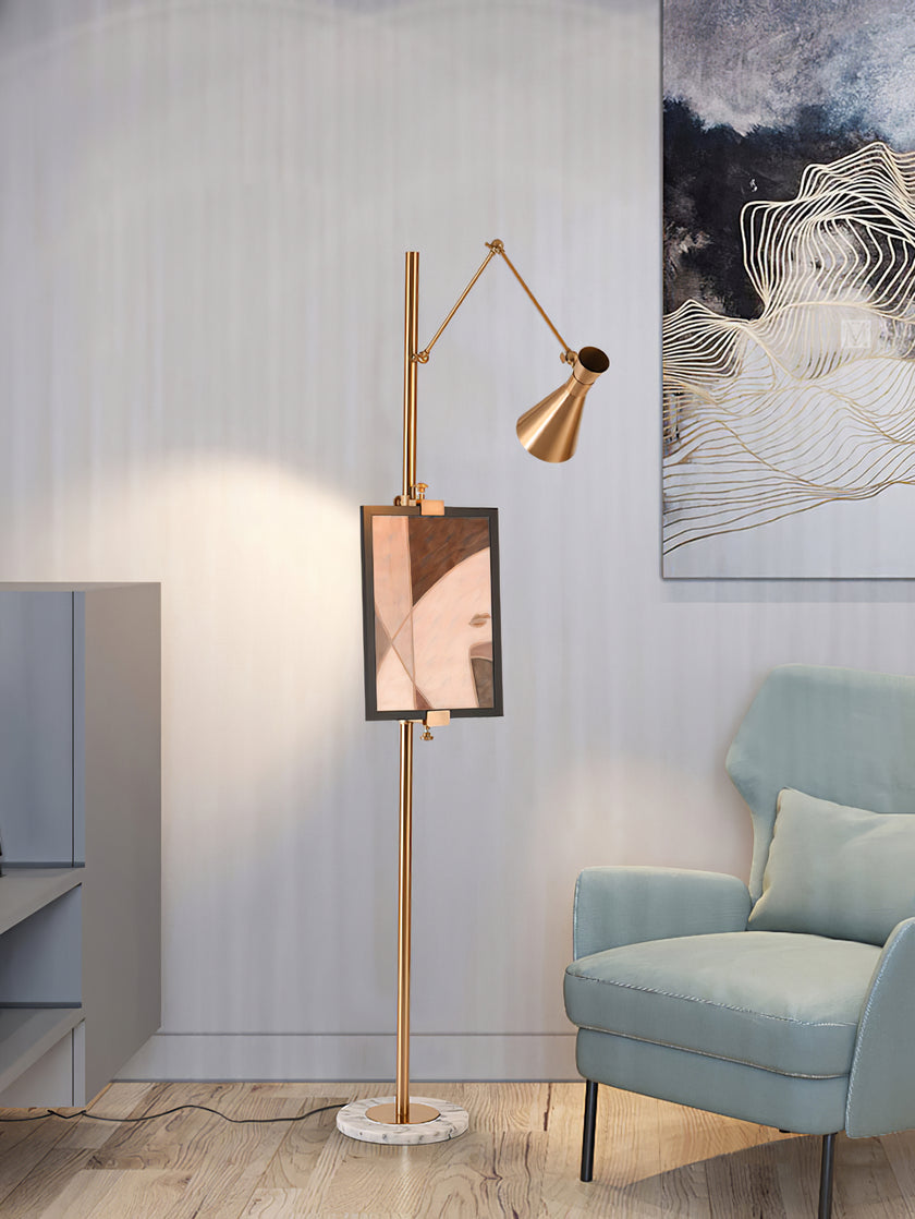 MARMORA Gold Marble Floor Lamp