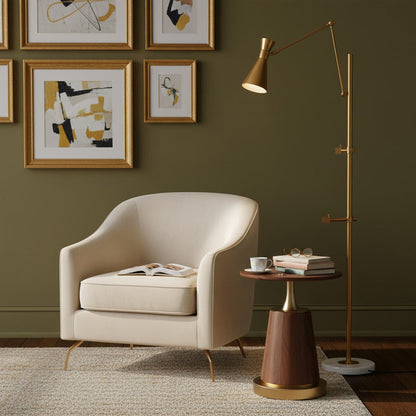 MARMORA Gold Marble Floor Lamp