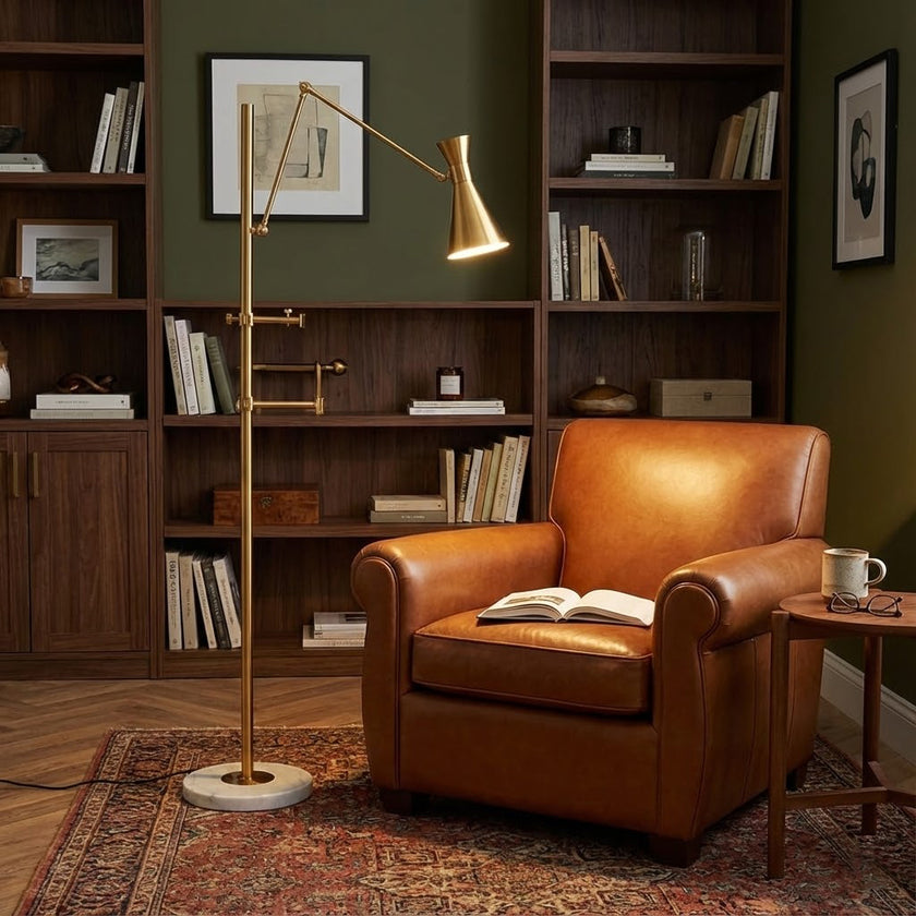 MARMORA Gold Marble Floor Lamp