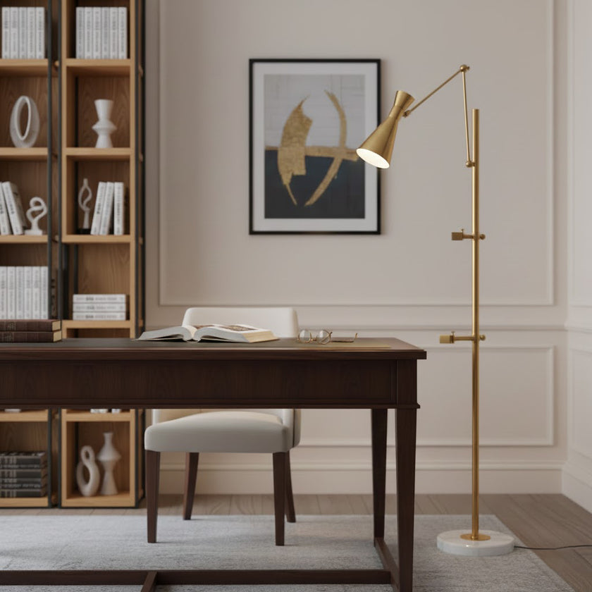 MARMORA Gold Marble Floor Lamp