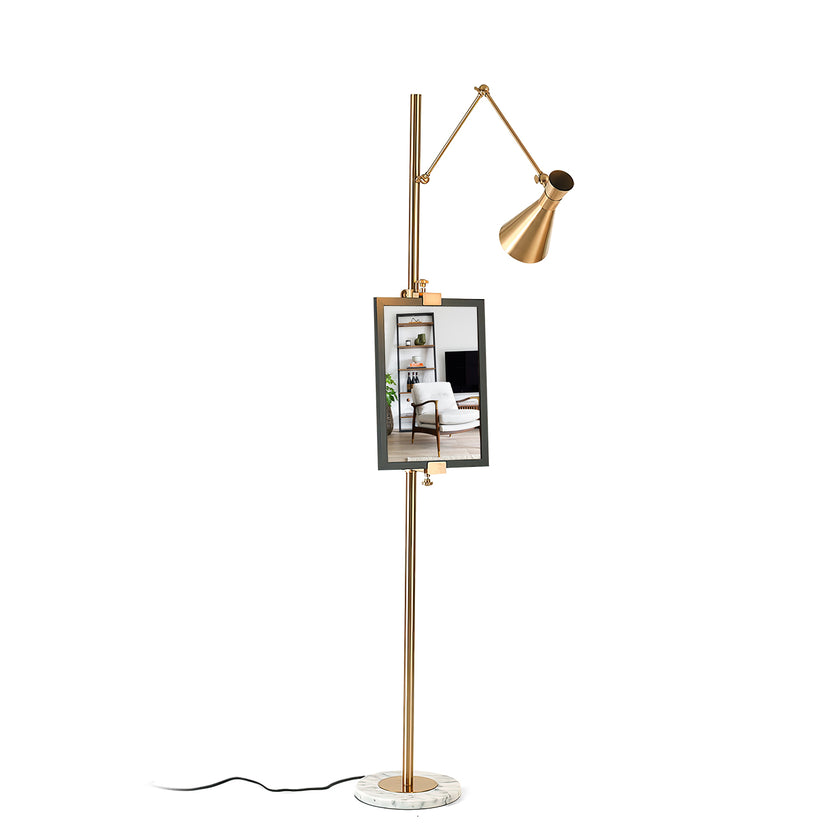 MARMORA Gold Marble Floor Lamp