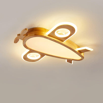 Wood Airplane Ceiling Lamp - Decormote