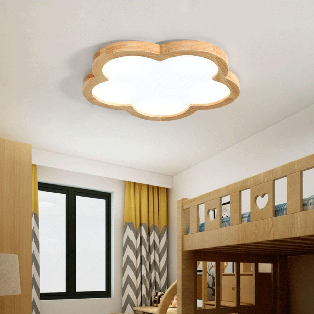 Wooden Flowers Ceiling Lamp