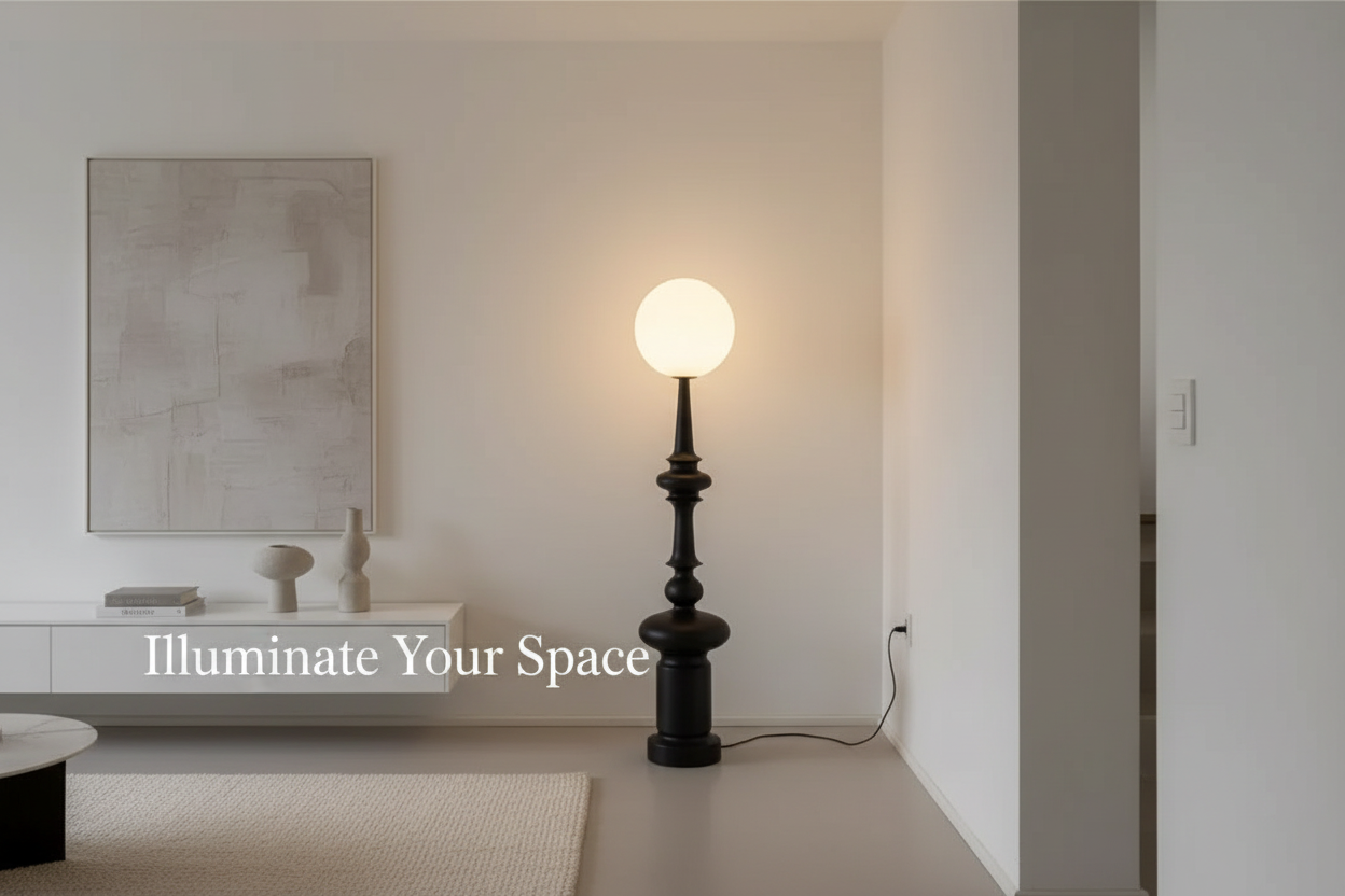 Floor Lamp Banner with Text