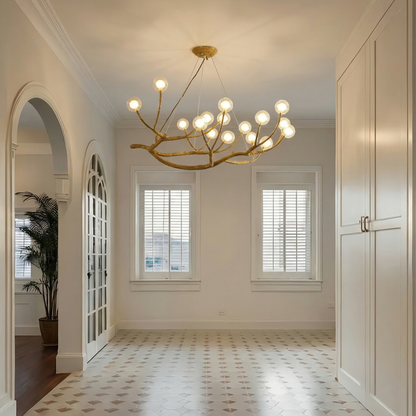 Organic Branch Chandelier - Modern Tree Branch Light with Glass Globes